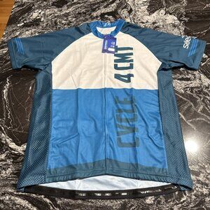 Select Design Mens Club Fit Cycling Shirt White Blue Size XL NWT